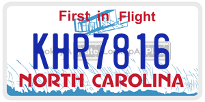 KHR7816 license plate in North Carolina