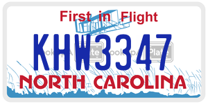 KHW3347 license plate in North Carolina