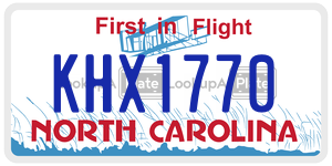 KHX1770 license plate in North Carolina