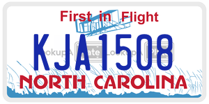 KJA1508 license plate in North Carolina