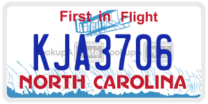 KJA3706 license plate in North Carolina
