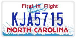 KJA5715  license plate in NC