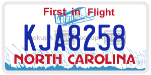 KJA8258  license plate in NC