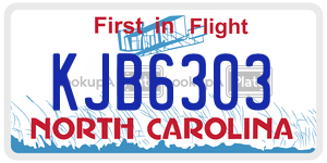 KJB6303 license plate in North Carolina