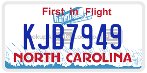 KJB7949  license plate in NC