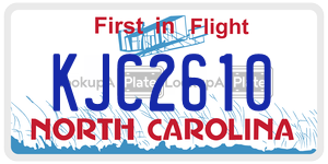 KJC2610  license plate in NC