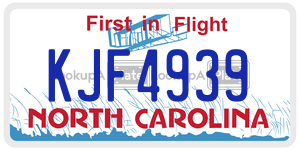 KJF4939  license plate in NC