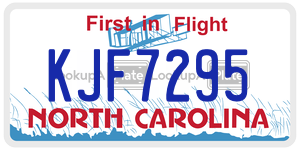 KJF7295  license plate in NC