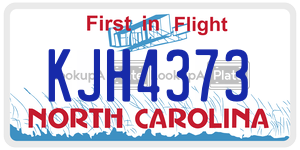 KJH4373 license plate in North Carolina