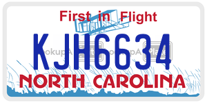 KJH6634  license plate in NC