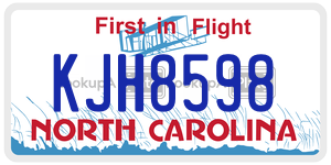KJH8598  license plate in NC