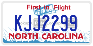 KJJ2299  license plate in NC