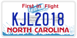 KJL2018 license plate in North Carolina