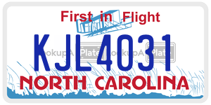 KJL4031  license plate in NC