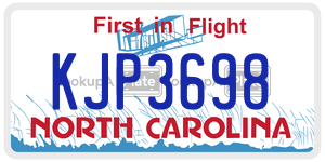 KJP3698  license plate in NC