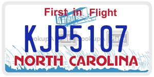 KJP5107 license plate in North Carolina