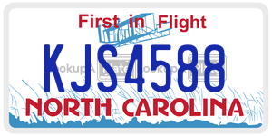 KJS4588  license plate in NC