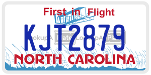 KJT2879  license plate in NC