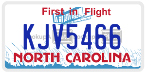KJV5466  license plate in NC