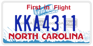 KKA4311  license plate in NC