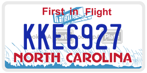 KKE6927 license plate in North Carolina
