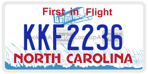 KKF2236  license plate in NC