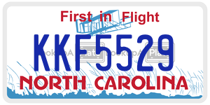 KKF5529  license plate in NC
