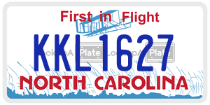 KKL1627  license plate in NC