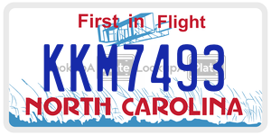 KKM7493 license plate in North Carolina