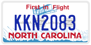 KKN2083 license plate in North Carolina