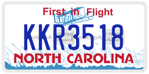 KKR3518 license plate in North Carolina