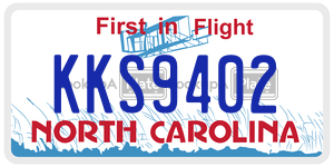 KKS9402 license plate in North Carolina