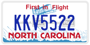 KKV5522  license plate in NC