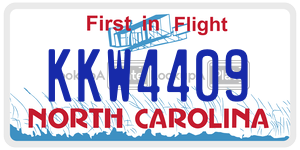KKW4409 license plate in North Carolina
