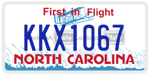 KKX1067 license plate in North Carolina
