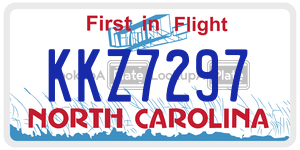 KKZ7297  license plate in NC