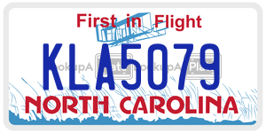 KLA5079 license plate in North Carolina
