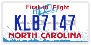 KLB7147  license plate in NC