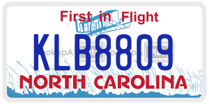 KLB8809  license plate in NC
