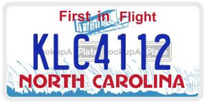 KLC4112  license plate in NC
