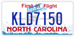 KLD7150 license plate in North Carolina