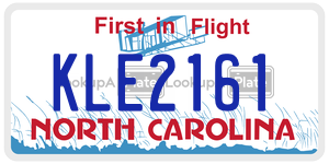 KLE2161 license plate in North Carolina