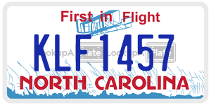 KLF1457 license plate in North Carolina