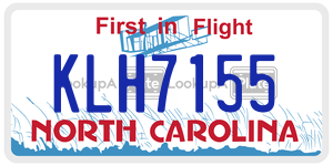 KLH7155 license plate in North Carolina