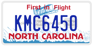 KMC6450 license plate in North Carolina