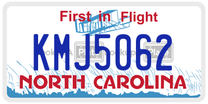 KMJ5062 license plate in North Carolina