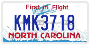 KMK3718  license plate in NC