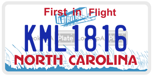 KML1816  license plate in NC
