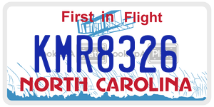 KMR8326  license plate in NC