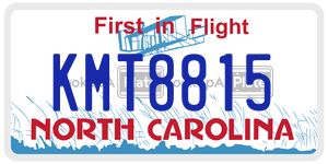 KMT8815  license plate in NC